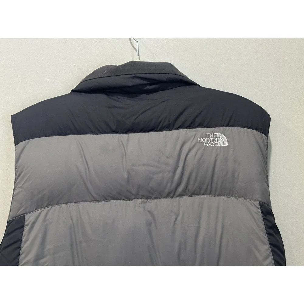 The North Face 550 Goose Down Puffer Vest Mens  Gray Black Full Zip Men